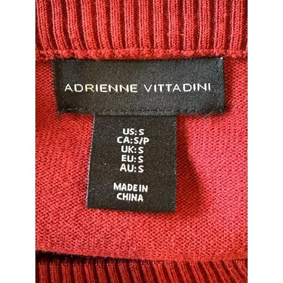 Adrienne Vittadini Sweater Womens S Rust Red Knit Boat Neck Ribbed Detail - Picture 8 of 10